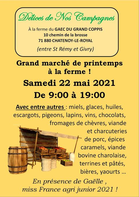 Lire la suite à propos de l’article Présence de la savonnerie au marché de printemps à la GAEC du grand Coppis le 22 mai 2021