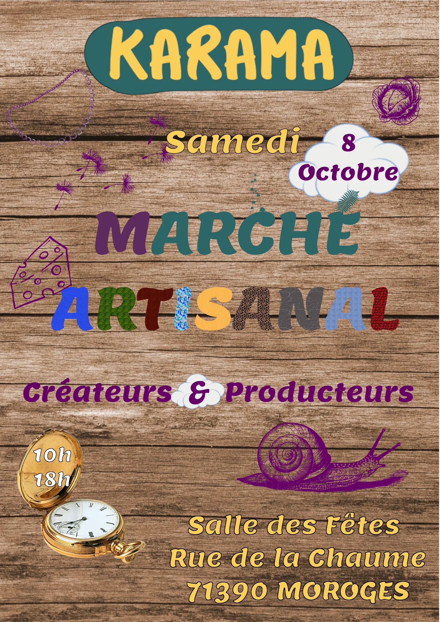 Lire la suite à propos de l’article Marché artisanal de l’association Karama à Moroges (71390) le 08/10/2022