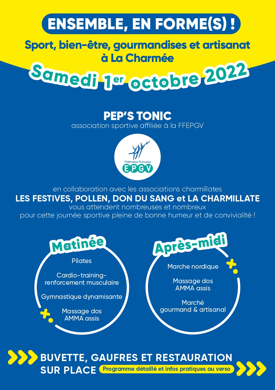 Lire la suite à propos de l’article Marché festif, sportif et artisanal à La Charmée le 01 octobre 2022