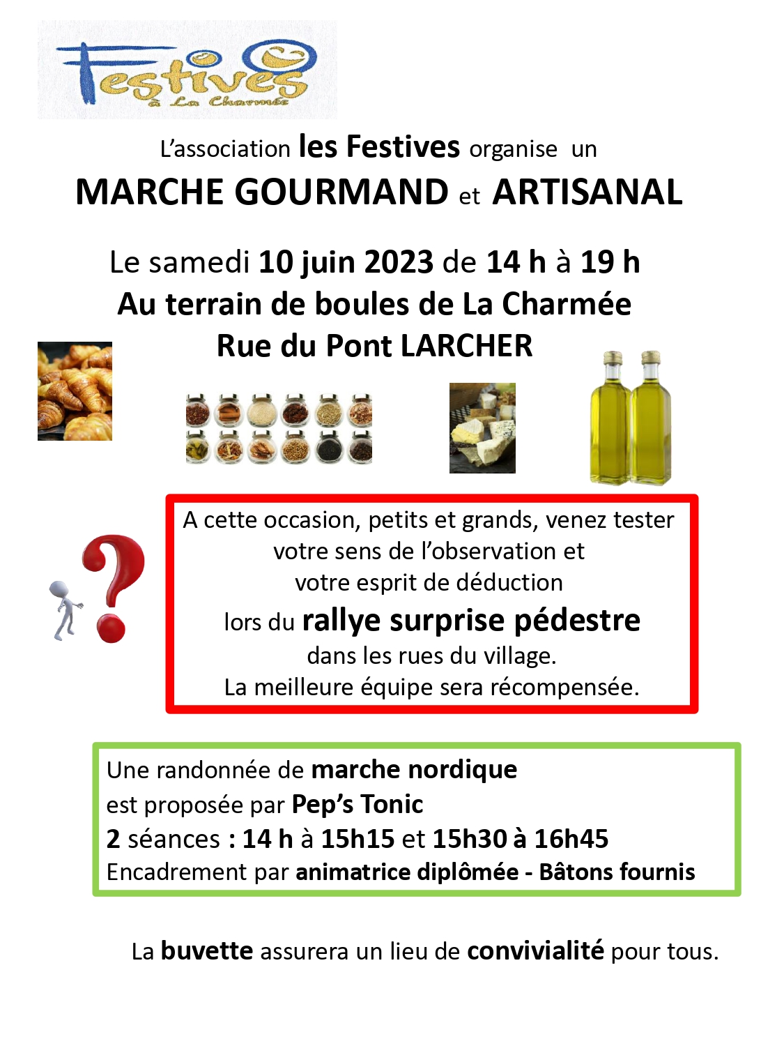 Lire la suite à propos de l’article Marché gourmand et artisanal ce 10 juin 2023 à La Charmée