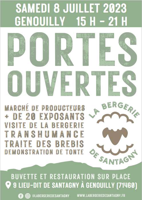 Lire la suite à propos de l’article Portes ouvertes à la bergerie de Santagny le 8 juillet 2023