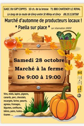 Lire la suite à propos de l’article Foire d’automne du grand Coppis à Chatenoy-le-royal le 28/10/2023