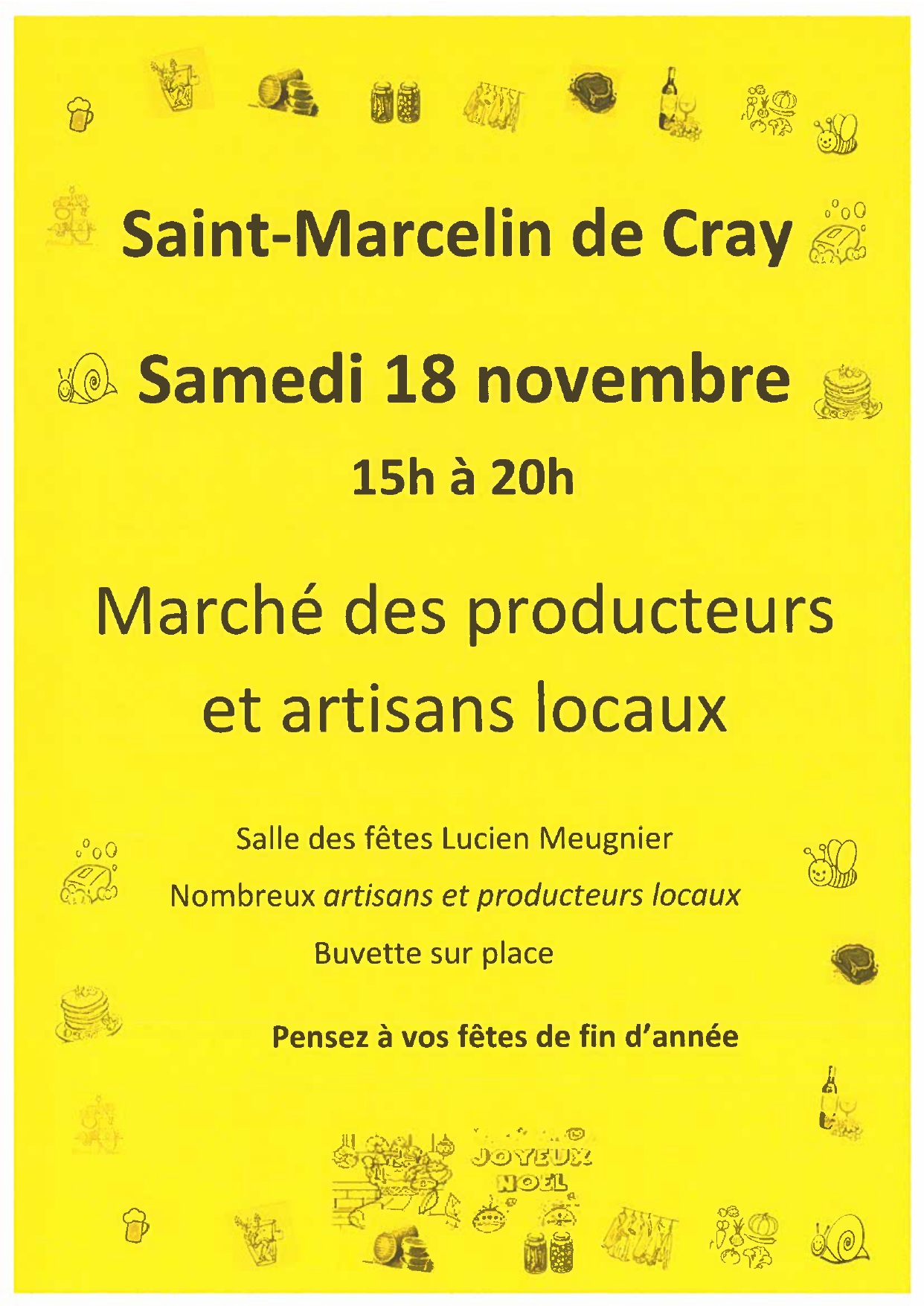 Lire la suite à propos de l’article Marché d’hiver à Saint Marcelin de Cray le 18 novembre 2023