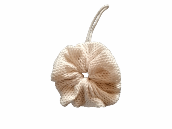 fleur de douche durable en filet de coton bio, sans plastique