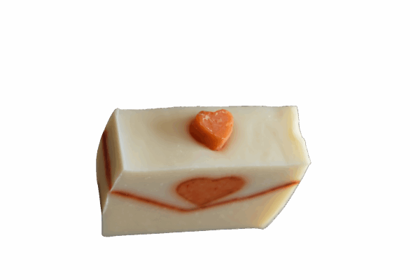 savon lettre d'amour vue de dessus