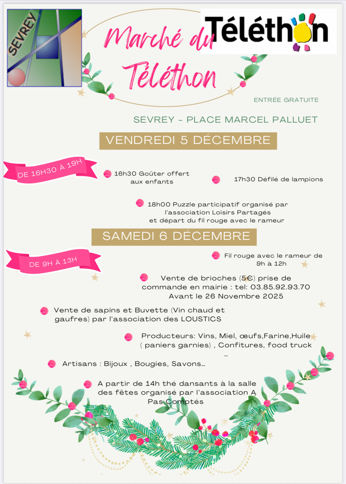 Lire la suite à propos de l’article Marché de noël de Sevrey le 6 décembre 2025