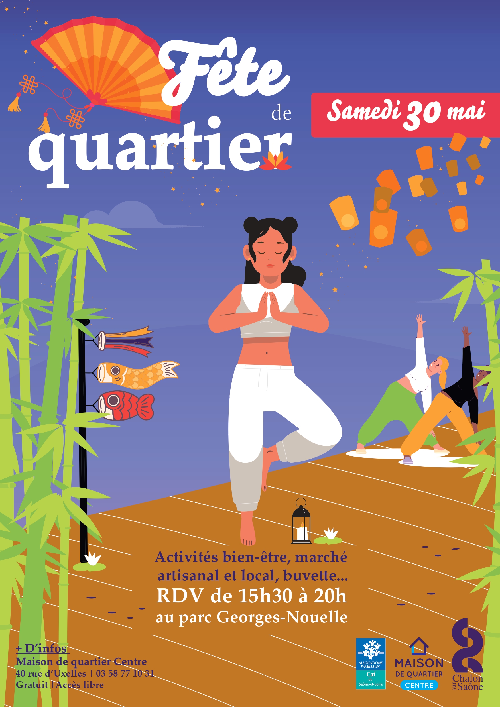 Lire la suite à propos de l’article Fête de quartier Centre au parc G.Nouelle à Chalon le 30 mai 2026