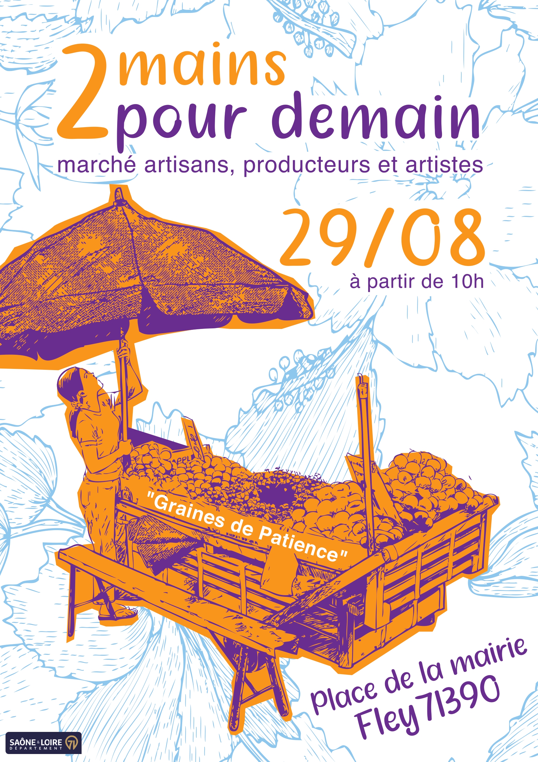 Lire la suite à propos de l’article marché 2 mains pour demain à Fley le 29 août 2026